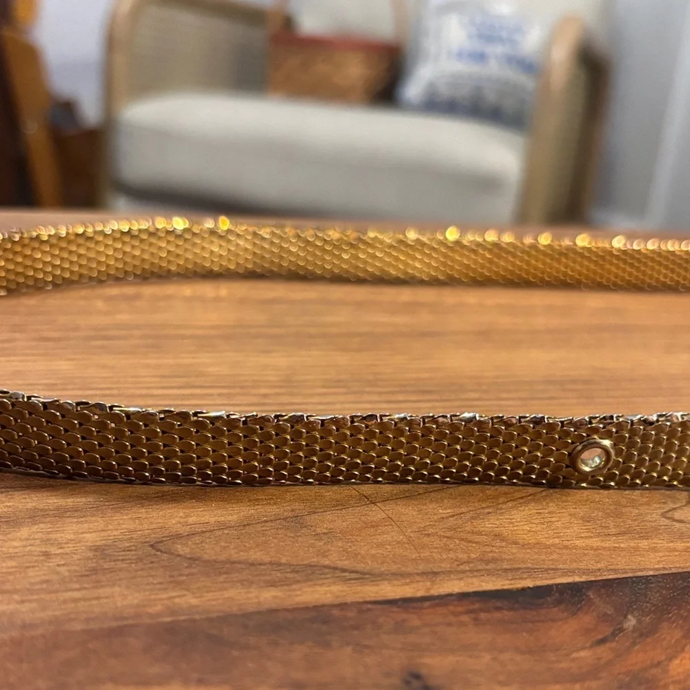 Gold tone vintage chainmail/snakeskin/Mesh Belt